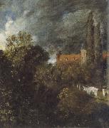 John Constable View in  Garden at Hampstead,with a Red House beyond Sweden oil painting artist